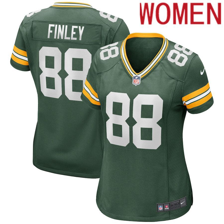 Women Green Bay Packers #88 Jermichael Finley Nike Green Game Retired Player NFL Jersey->women nfl jersey->Women Jersey